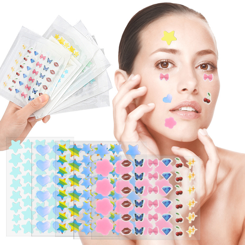 Beauty Makeup & D Anime Studio - แผ่นแปะสิวการ์ตูนสีสันสดใส บำรุงผิว ปกปิดจุดด่างดำบนใบหน้า เครื่องมือแต่งหน้าเพื่อความงาม