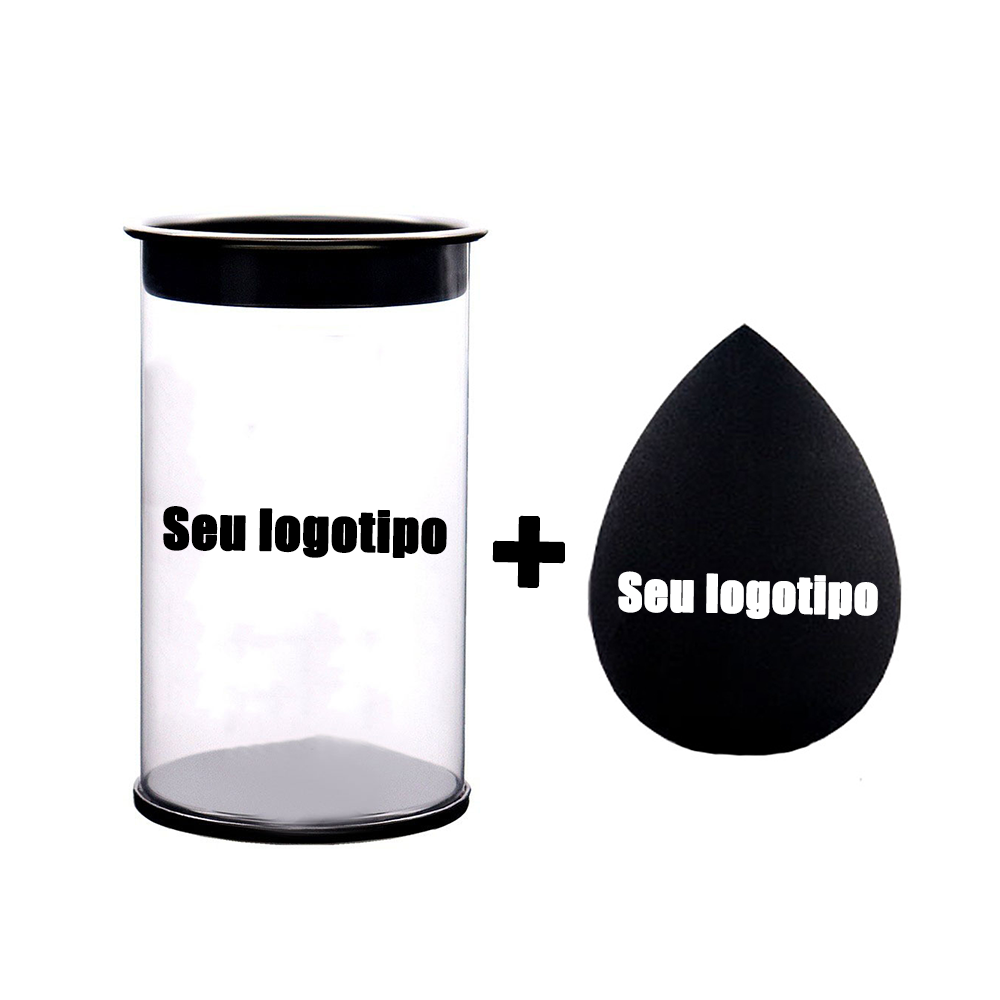Beauty Makeup Egg - 25 ชิ้นโลโก้ที่กําหนดเองสีดํากล่องความงามไข่เครื่องปั่นเครื่องสําอางพร้อมกล่อง Make Up ฉลากส่วนตัว Latex