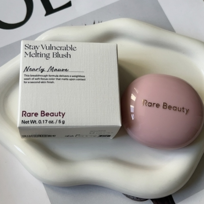 Beauty Rose Makeup - Rare Beauty บลัชออนสีชมพูอมม่วงแบบพกพา บลัชออนเนื้อเหลวให้ความชุ่มชื้น ใช้ได้สองแบบ กันน้ำ