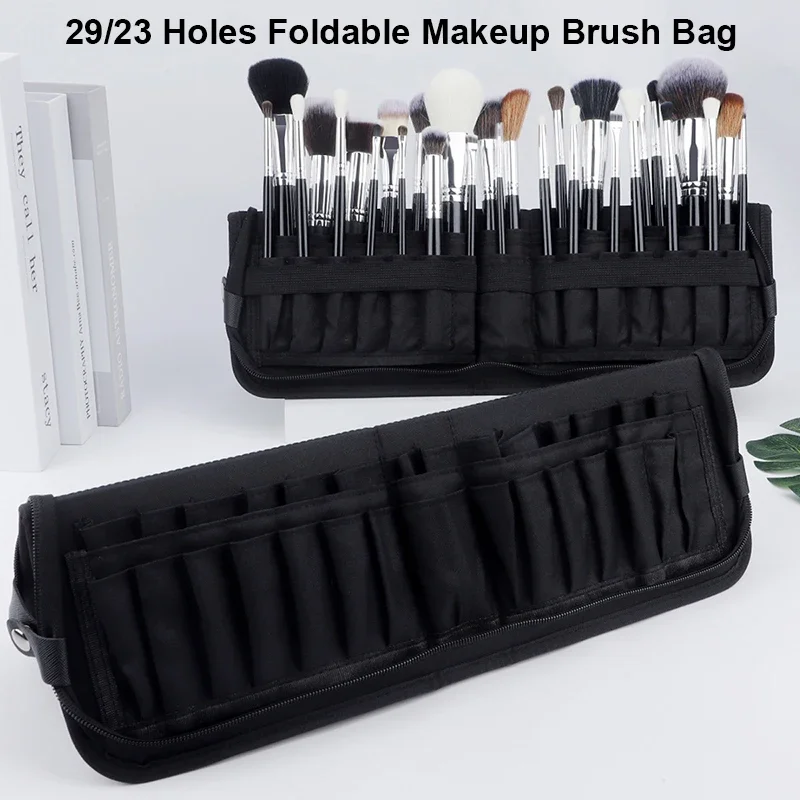 Blush Brush Kabuki - 29/23 หลุมแปรงแต่งหน้าแบบพับได้กระเป๋าผู้หญิงแปรงแต่งหน้าเครื่องมือกระเป๋าOrganizer Travel Powderเครื่องสําอางค์ชุดแป้งกรณีผู้ถือ