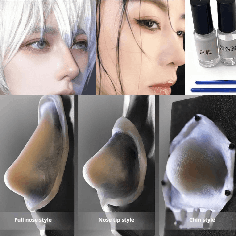 J Beauty Makeup - จมูกปลอมซิลิโคนโปรตีน จมูกและคางปลอม สำหรับคอสเพลย์ เอฟเฟกต์แต่งหน้าพิเศษ งานคอมมิคคอนเวนชั่น ละครเวที