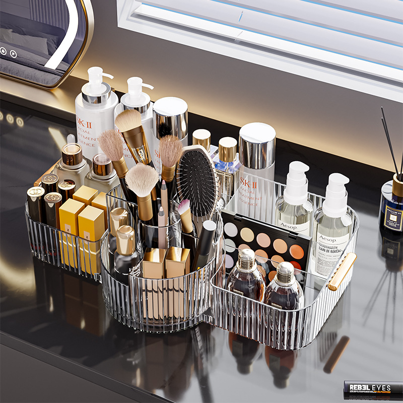 Blush Brush Kabuki - ใหม่ 360 ° ที่เก็บแปรงแต่งหน้าแบบหมุนได้ กล่องเก็บเครื่องสำอางสุดหรู กล่องจัดระเบียบเครื่องสำอาง