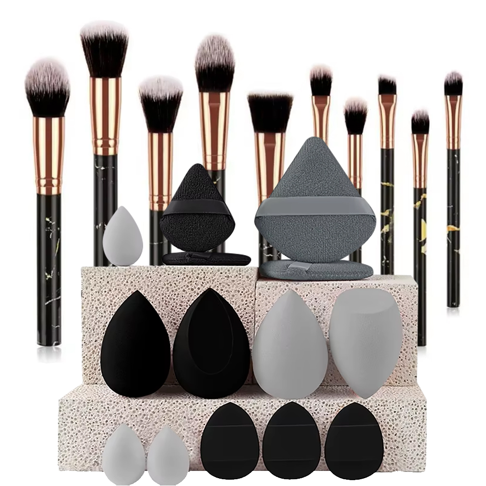 ชุดแปรงแต่งหน้า 10 ชิ้น ลายหิน - Beauty Makeup Blender บทวิจารณ์และราคา