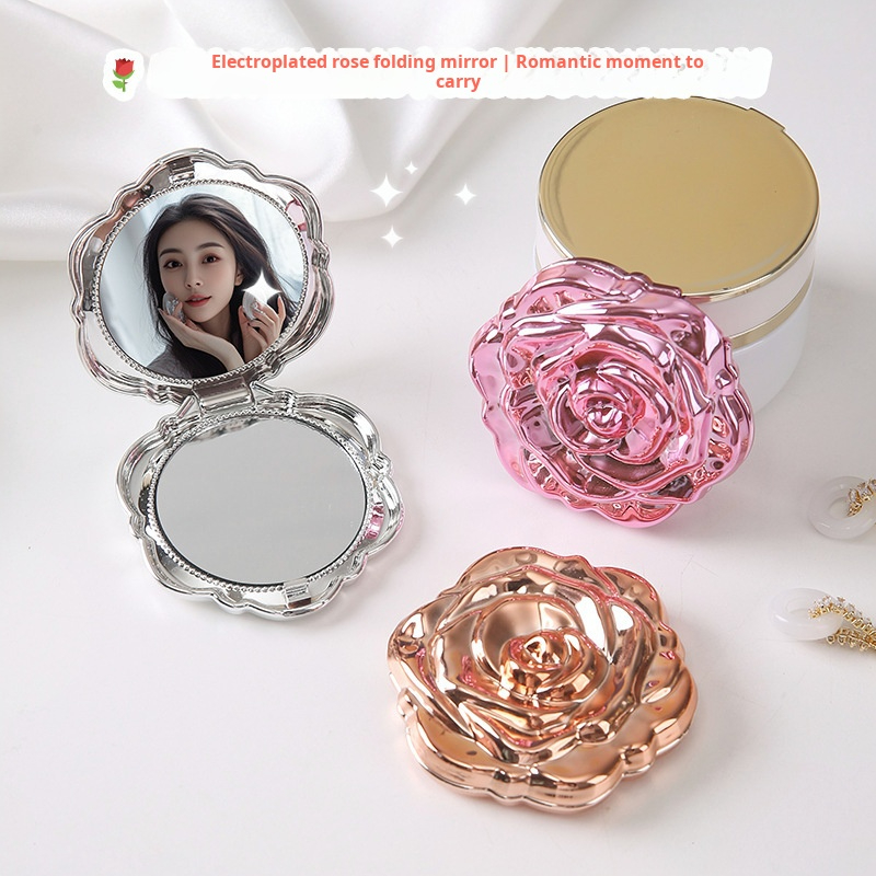 1PC แบบพกพามินิกระจก Retro Ros - Beauty Rose Makeup บทวิจารณ์และราคา