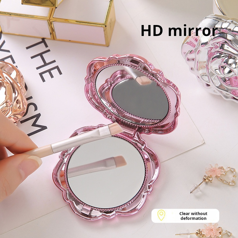 1PC แบบพกพามินิกระจก Retro Ros - Beauty Rose Makeup บทวิจารณ์และราคา