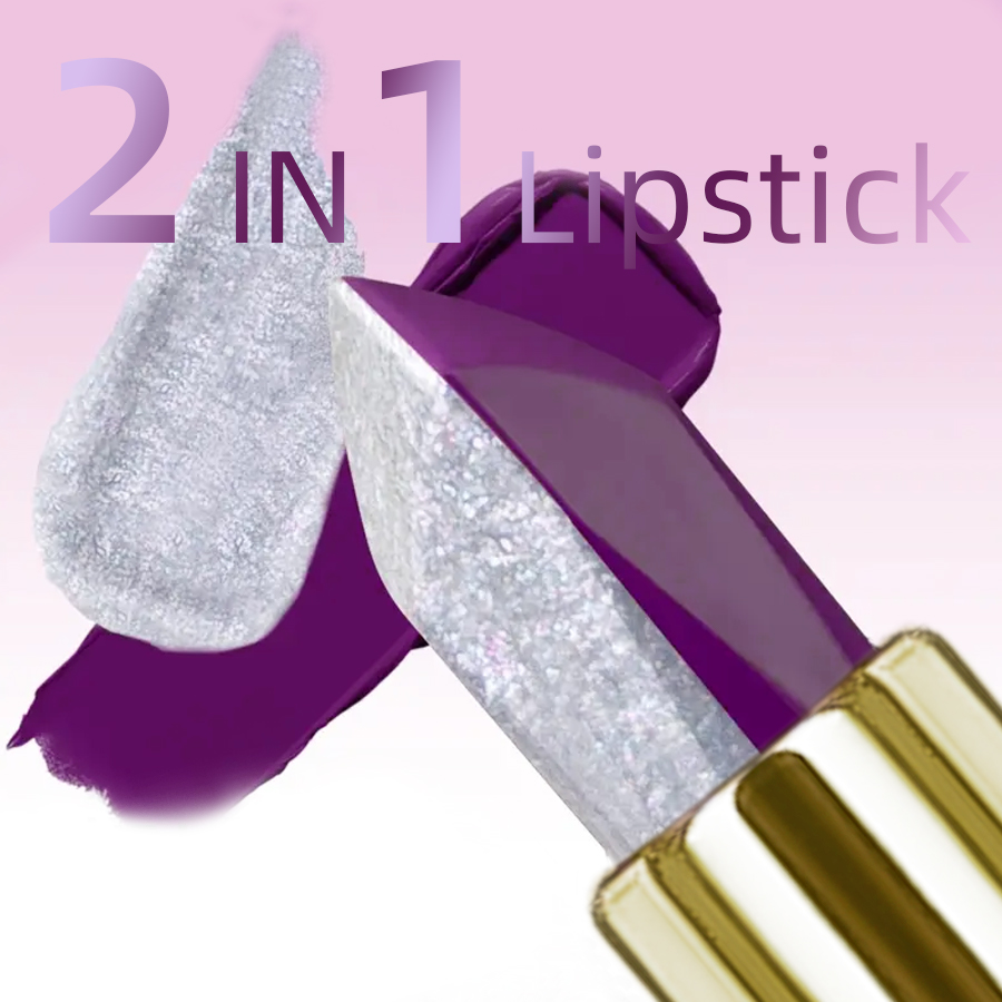 1PC สีม่วงกลิตเตอร์ ทูโทนลิปสต - Beauty Rose Makeup บทวิจารณ์และราคา