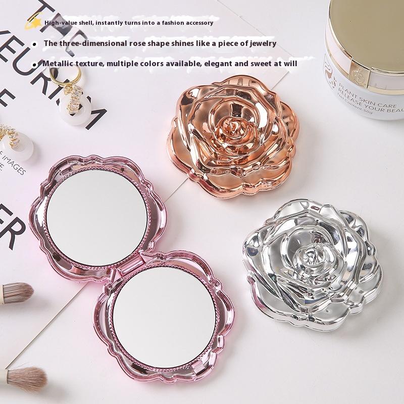 1PCS แบบพกพามินิกระจก Retro Ro - Beauty Rose Makeup บทวิจารณ์และราคา